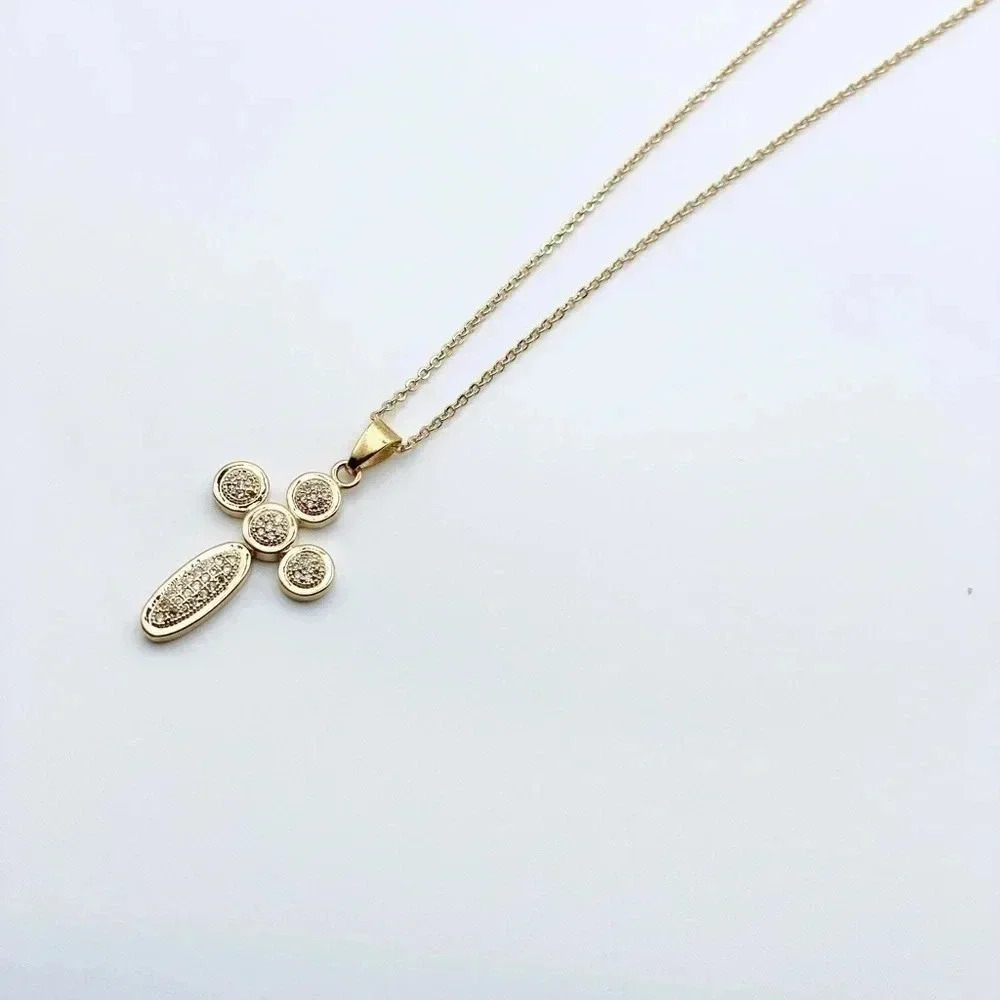DAINTY Cross Necklace |Cubic Zirconia Necklace | Faith Necklace| 18k Good Plated - Picture 4 of 12